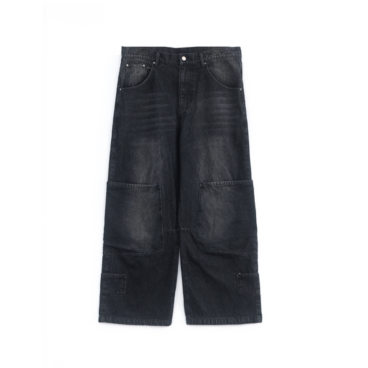 "DEEP POCKET" DENIM (WASHED BLACK)