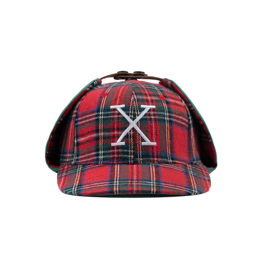 "FLAP CAP" (Red Plaid)