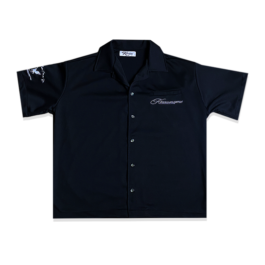 "LOGO SCRIPT" CAMP COLLAR (BLACK)